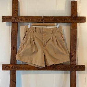 GAP high waisted pleated khaki shorts- 8